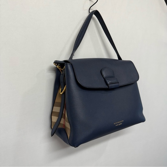 Authentic Burberry Camberley Medium Leather Satchel Navy Blue Hand Bag - Picture 5 of 16